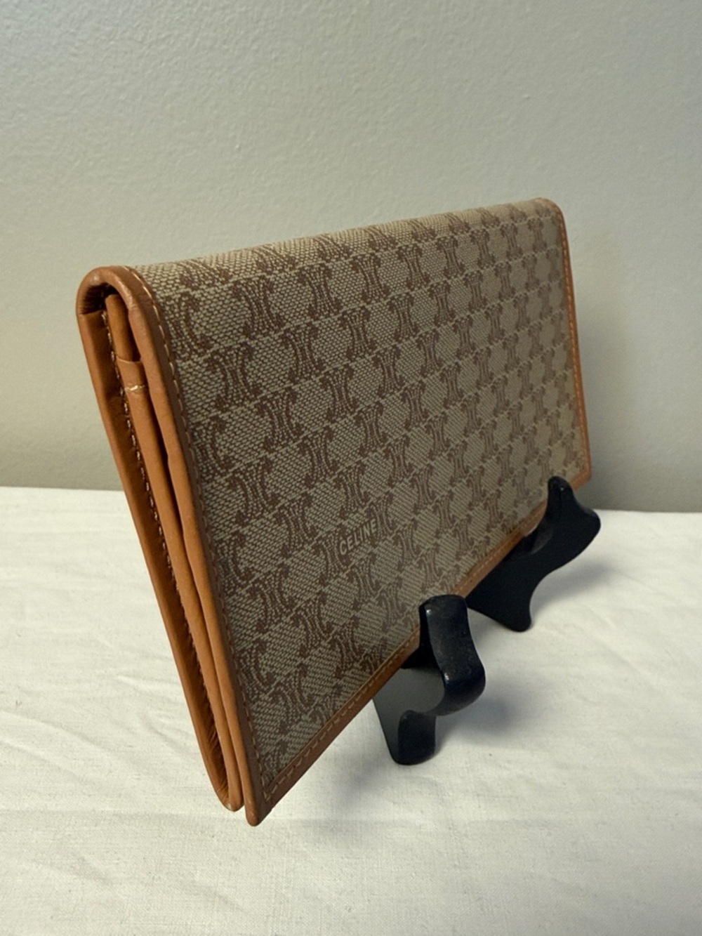 CELINE Macadam Canvas Long Bifold Wallet Beige Italy - Picture 5 of 9